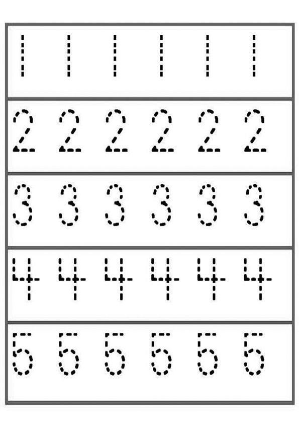 Printable Worksheets For Kindergarten Tracing Numbers Free Tripmart
