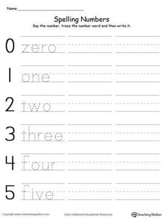 Spell Numbers Worksheets