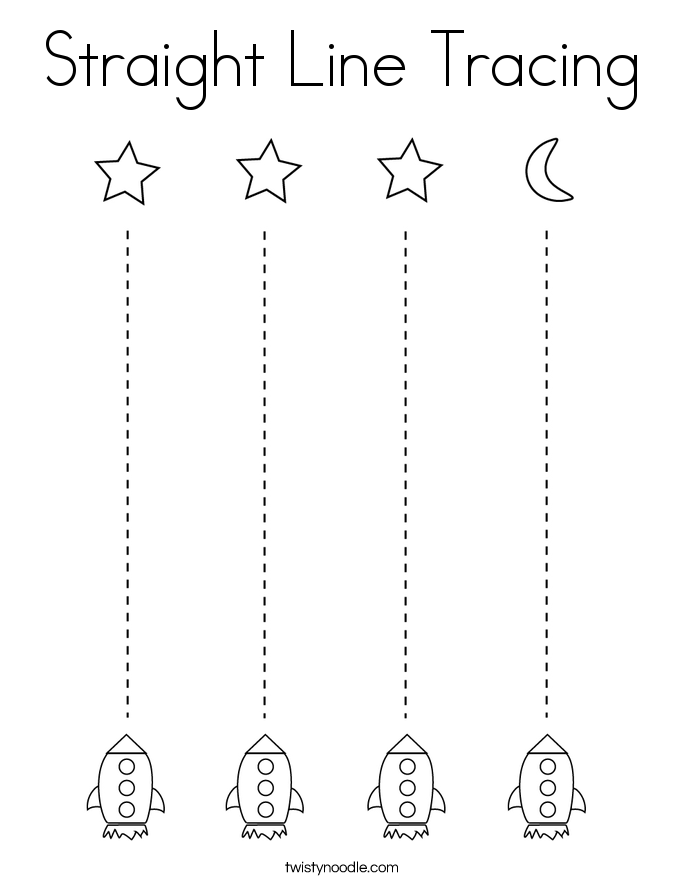 Straight Line Tracing Worksheets