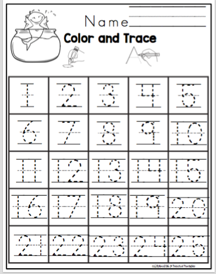 That Cat Number Cards 1 25 Preschool Printables Number Tracing