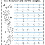 Trace The Numbers And Color The Caterpillar Worksheets PDF