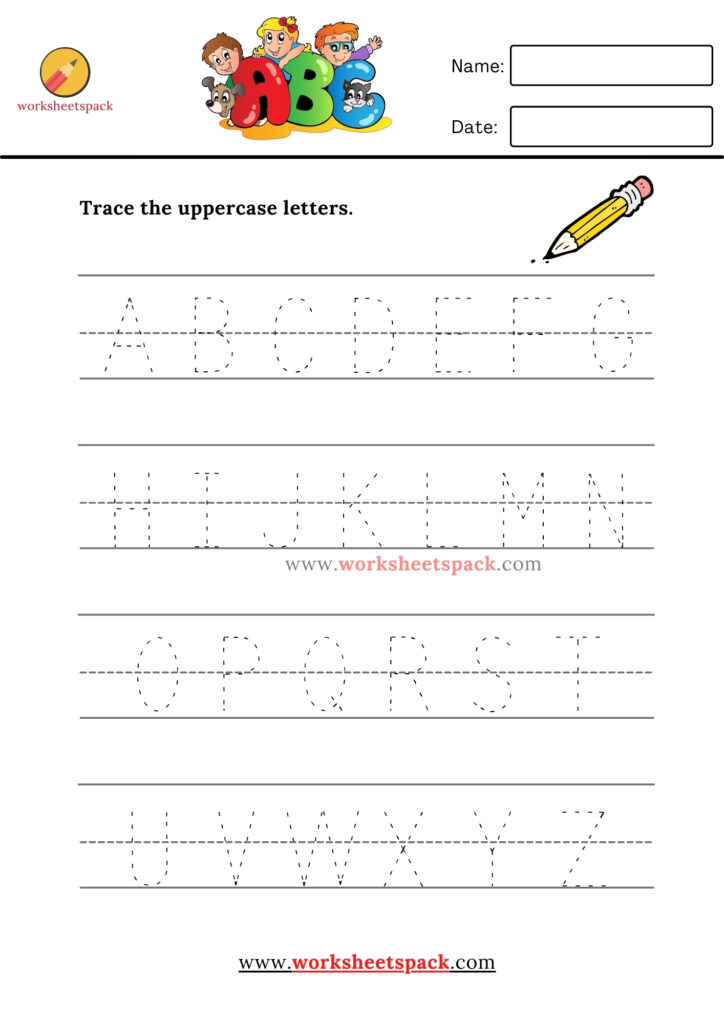 Tracing Letters A Z uppercase And Lowercase Worksheetspack