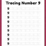 Tracing Number 9 Worksheet Free Printable PDF For Kids