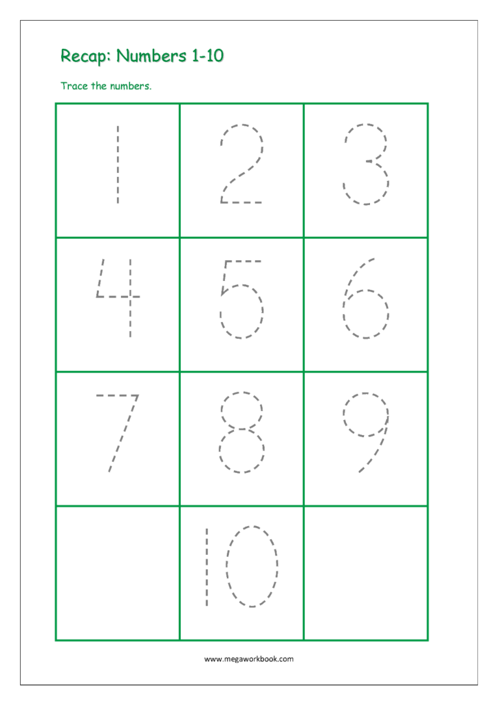 Tracing Numbers 1 10 Free Printable