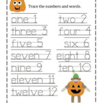 Tracing Numbers 1 10 Worksheet Words Preschool Tracing Free
