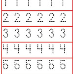 Tracing Numbers 1 5 Worksheet For Preschoolers And Kindergarten Kids