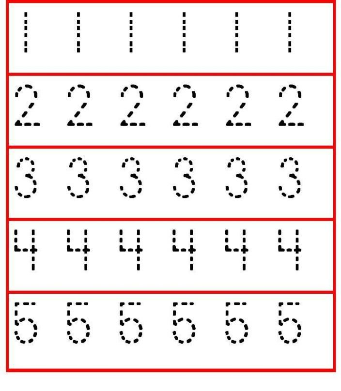 Tracing Numbers 1 5 Worksheet For Preschoolers And Kindergarten Kids 