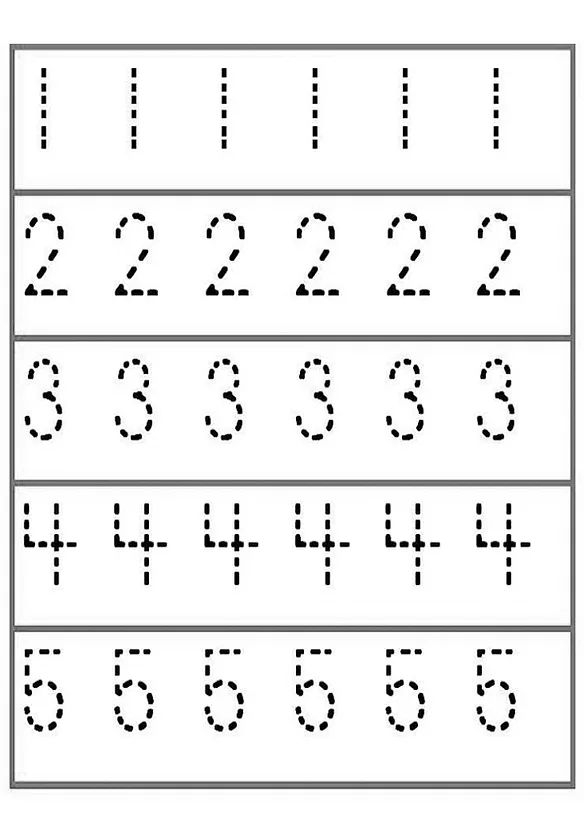 Tracing Numbers For Kindergarten Kids Learning Activity Preschool 