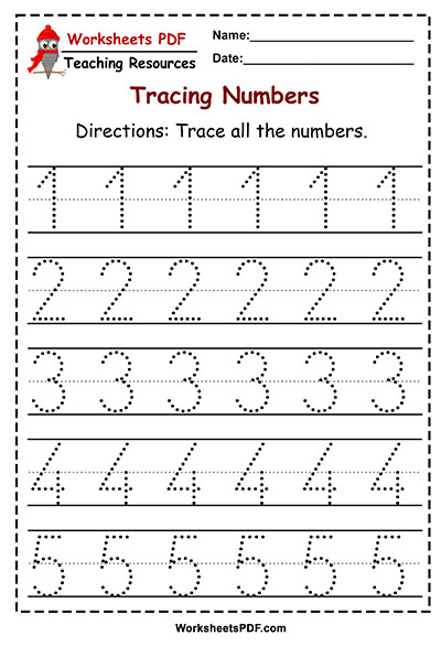 Tracing Numbers Printable Worksheet 1 50 Tracing Printable Preschool 