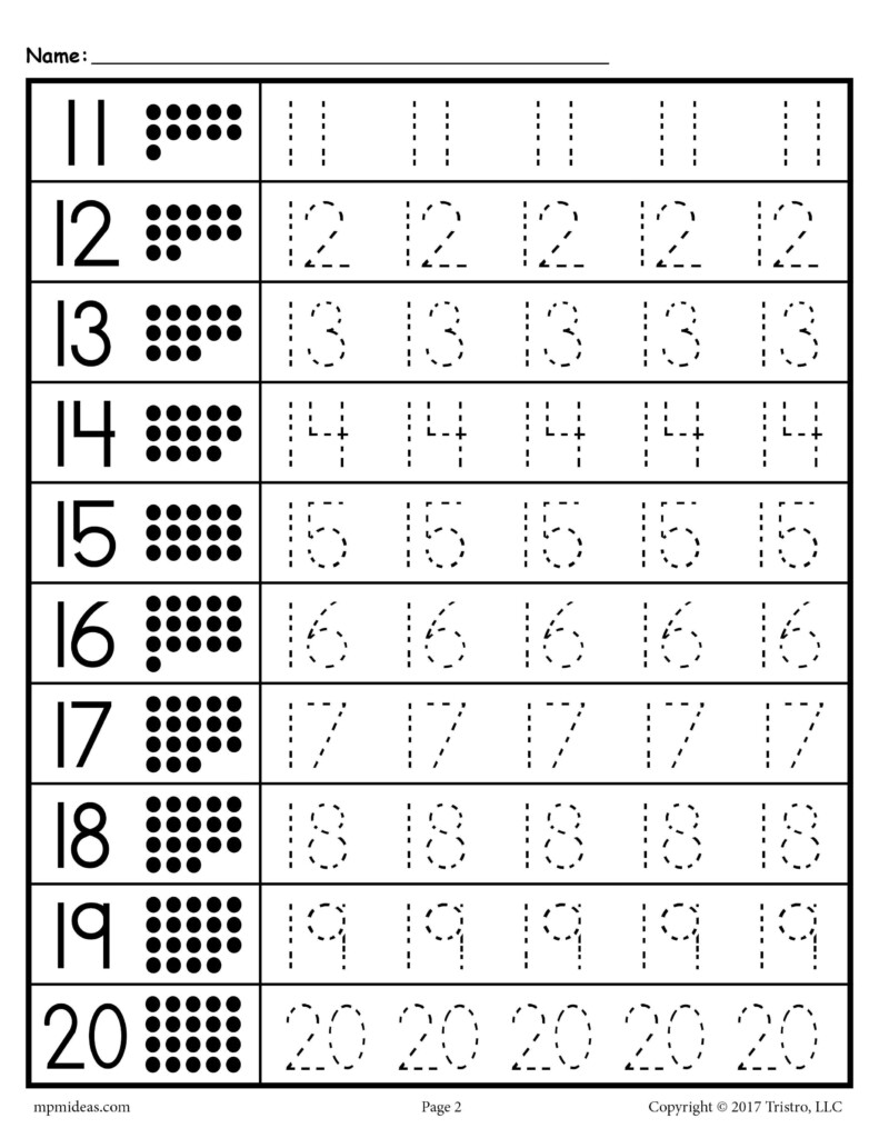 Tracing Worksheets Numbers 1 20 In 2022 Number Worksheets 