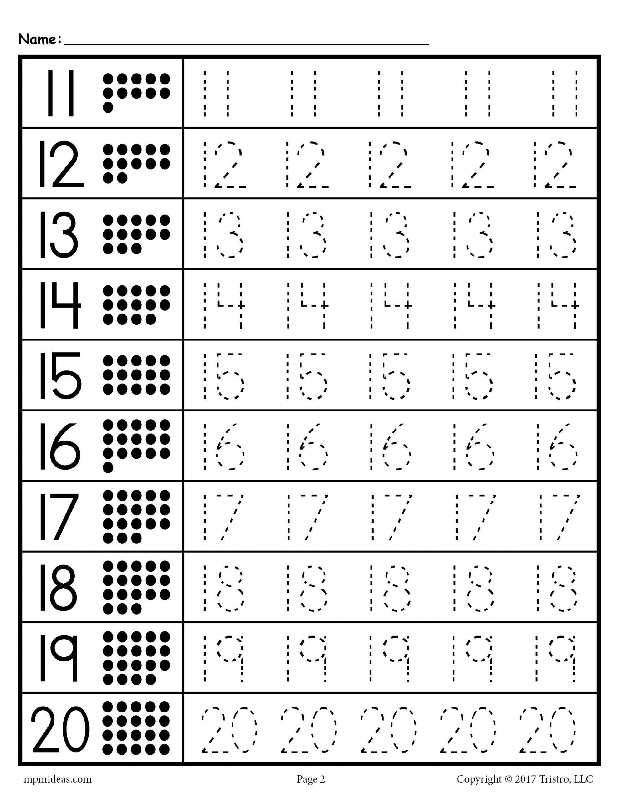 Tracing Worksheets Numbers 1 20 In 2022 Number Worksheets