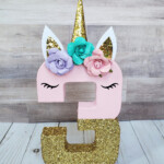 Unicorn Theme Paper Mache Numbers Photo Prop Child Photo Etsy