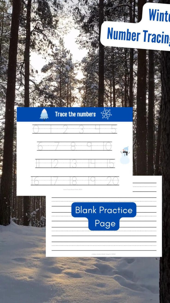 Winter 0 20 Number Tracing Worksheets Worksheets Number Tracings 