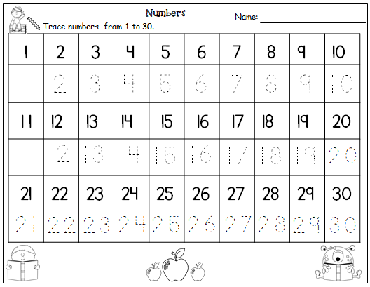 Writing And Tracing Numbers 1 30 Made By Teachers